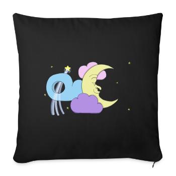 Goodnight Moon - Sofa pillowcase 17,3'' x 17,3'' (45 x 45 cm) - black - Front