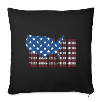 American FLAG VIRGINIA city - Patriotic Gift - Sofa pillowcase 17,3'' x 17,3'' (45 x 45 cm) - black - Front