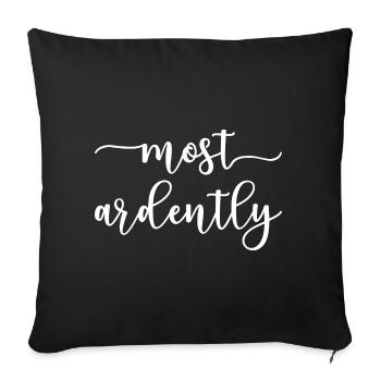 Pride And Prejudice Mr. Darcy - Most Ardently I - Sofa pillowcase 17,3'' x 17,3'' (45 x 45 cm) - black - Front