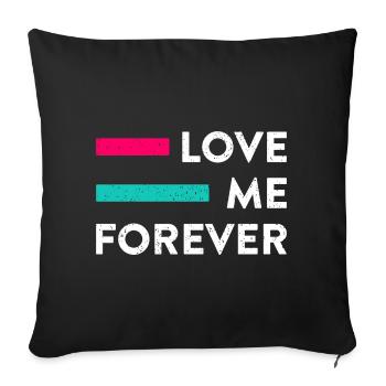 L’amour est beau! Saint-Valentin 14 février - Housse de coussin décorative 45 x 45 cm - noir - Devant