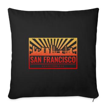 San Francisco Skyline Gradient - Sofakissenbezug 45 x 45 cm - Schwarz - Vorne