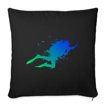 Diving Diving Free Dive Scuba Divers - Sofa pillowcase 17,3'' x 17,3'' (45 x 45 cm) - black - Front