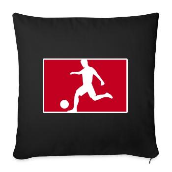 fußball logo - Sofakissenbezug 45 x 45 cm - Schwarz - Vorne