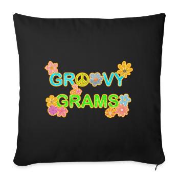 Hippie Peace Peace 60's 70's Love T-Shirt - Sofa pillowcase 17,3'' x 17,3'' (45 x 45 cm) - black - Front