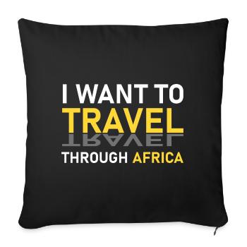 Voyage en Afrique - Housse de coussin décorative 45 x 45 cm - noir - Devant