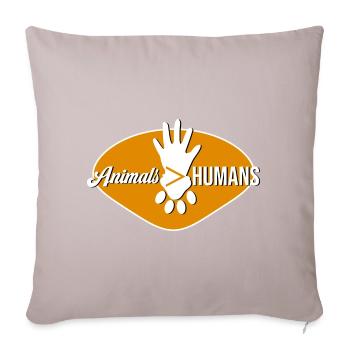 Animaux > humains - Housse de coussin décorative 45 x 45 cm - taupe clair - Devant