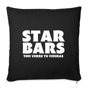 bar, barman, patron de bar - Housse de coussin décorative 45 x 45 cm - noir - Devant