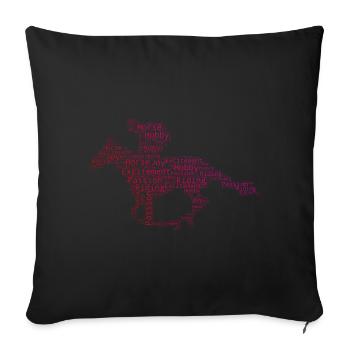 Horse Riding Dressour Equestrian Rennreiten - Sofakissenbezug 45 x 45 cm - Schwarz - Vorne