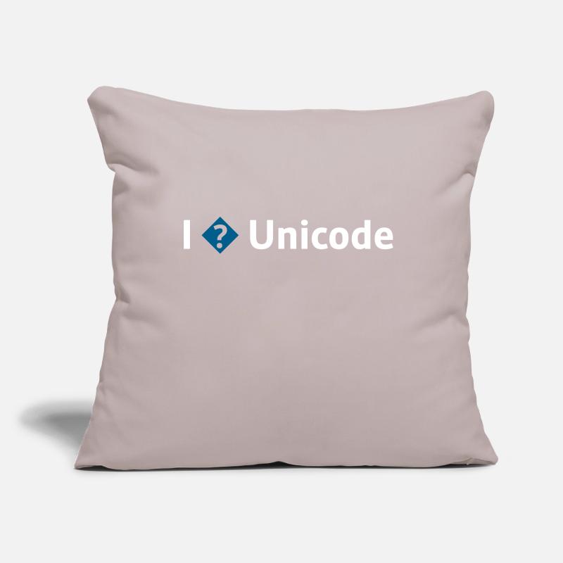 I Love Unicode / I Hate Unicode / I ? Unicode Sofa pillowcase 17,3'' x 17,3'' (45 x 45 cm)