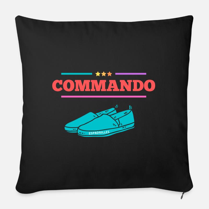 Commando Espadrille - Sofa pillowcase 17,3'' x 17,3'' (45 x 45 cm) - black
