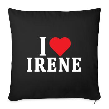 t-shirt I love Irene t-shirt idée cadeau - Housse de coussin décorative 45 x 45 cm - noir - Devant