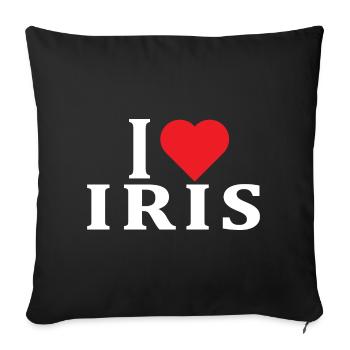 T-Shirt I love Iris T-Shirt Geschenkidee - Sofakissenbezug 45 x 45 cm - Schwarz - Vorne