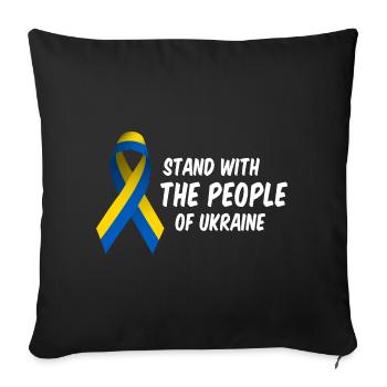 Je soutiens l’Ukraine - Housse de coussin décorative 45 x 45 cm - noir - Devant