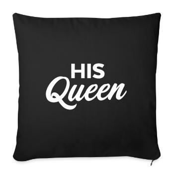 Sa reine - Housse de coussin décorative 45 x 45 cm - noir - Devant