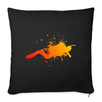 Plongeur Plongée sous-marine Plongeur Plongée Scaphandre - Housse de coussin décorative 45 x 45 cm - noir - Devant