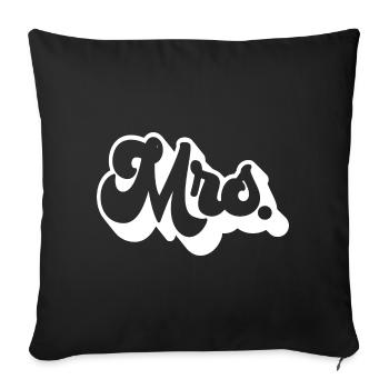 Mrs. Matching Couple Engagement Wedding Honeymoon - Sofa pillowcase 17,3'' x 17,3'' (45 x 45 cm) - black - Front