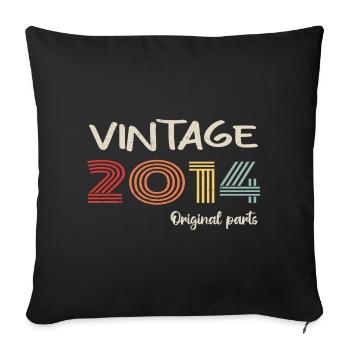 Millésime original 2014 | Cadeau d’anniversaire 2014 - Housse de coussin décorative 45 x 45 cm - noir - Devant