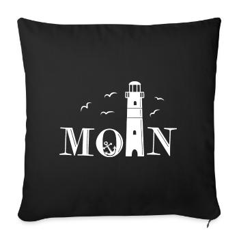 Leuchtturm Moin Anker - Sofakissenbezug 45 x 45 cm - Schwarz - Vorne