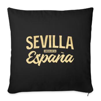 Sevilla España Vintage - Sofa pillowcase 17,3'' x 17,3'' (45 x 45 cm) - black - Front