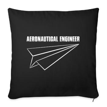 Aeronautical Engineer Paper Airplane - Sofa pillowcase 17,3'' x 17,3'' (45 x 45 cm) - black - Front