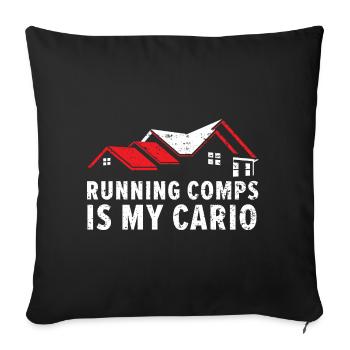Running comps is my cardio house Immobi - Sofa pillowcase 17,3'' x 17,3'' (45 x 45 cm) - black - Front
