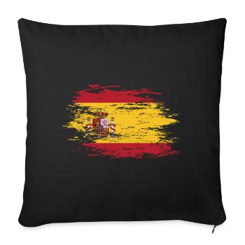 Drapeau de l’Espagne utilisé - Housse de coussin décorative 45 x 45 cm - noir - Devant