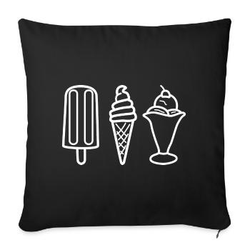 Saveur de crème glacée - Housse de coussin décorative 45 x 45 cm - noir - Devant