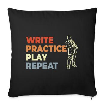 Clarinet Motivation Vintage Look - Sofa pillowcase 17,3'' x 17,3'' (45 x 45 cm) - black - Front