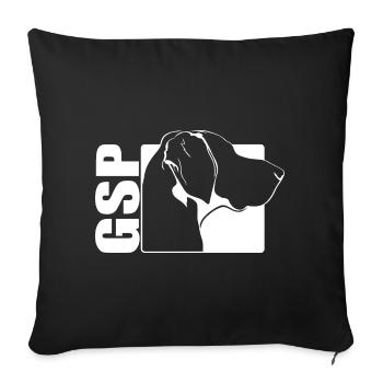 GSP German Shorthaired Pointer Profil Wilsigns - Sofakissenbezug 45 x 45 cm - Schwarz - Vorne