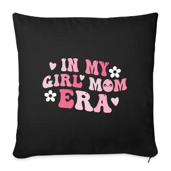 Dans l’annonce de ma fille maman Baby Girl - Housse de coussin décorative 45 x 45 cm - noir - Devant