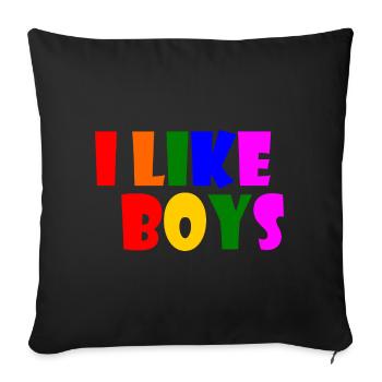 I like boys - Housse de coussin décorative 45 x 45 cm - noir - Devant