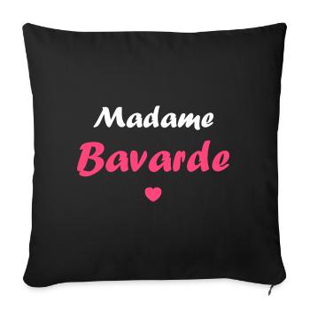 Madame bavarde - Housse de coussin décorative 45 x 45 cm - noir - Devant