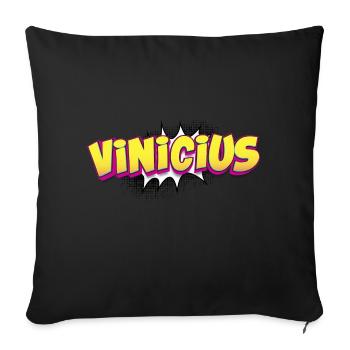 Vinicius Benutzerdefinierter Name Comic-Buch-Stil Pop-Art, - Sofakissenbezug 45 x 45 cm - Schwarz - Vorne