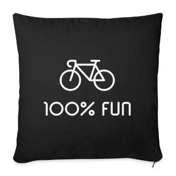 Racing Bike / Road Bike – 100% Fun (Bicycle / B) - Sofa pillowcase 17,3'' x 17,3'' (45 x 45 cm) - black - Front