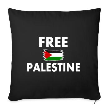 Free palestine - Housse de coussin décorative 45 x 45 cm - noir - Devant