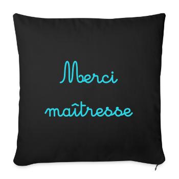 MERCI. MAÎTRESSE. MAÎTRE. MERCI MAÎTRESSE - Housse de coussin décorative 45 x 45 cm - noir - Devant