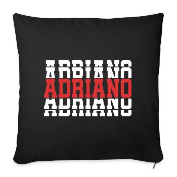 Adriano t-shirt t-shirt idée cadeau texte empilé - Housse de coussin décorative 45 x 45 cm - noir - Devant