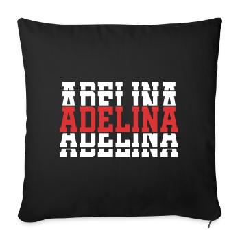 Adelina t-shirt stacked text gift t-shirt - Sofa pillowcase 17,3'' x 17,3'' (45 x 45 cm) - black - Front