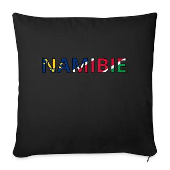 Drapeau Namibie - Housse de coussin décorative 45 x 45 cm - noir - Devant