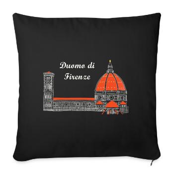 Duomo de Florence en Italie - Housse de coussin décorative 45 x 45 cm - noir - Devant