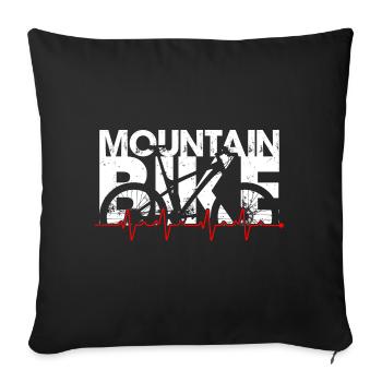 Rythme du VTT - Housse de coussin décorative 45 x 45 cm - noir - Devant
