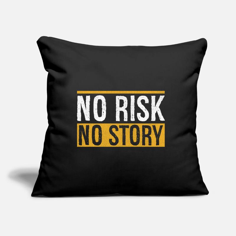 Pas de risque, pas d’histoire Housse de coussin décorative 45 x 45 cm
