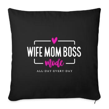 MOMLIFE Mama Design Mutterherz Mutterlieb - Sofakissenbezug 45 x 45 cm - Schwarz - Vorne