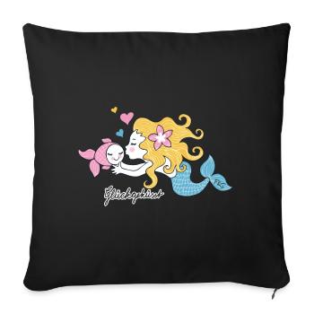 Lucky Kissed - Sofa pillowcase 17,3'' x 17,3'' (45 x 45 cm) - black - Front