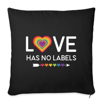 LGBT Pride Month - Liebe hat keine Etiketten - Sofakissenbezug 45 x 45 cm - Schwarz - Vorne