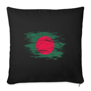 Bangladesh flag used - Sofa pillowcase 17,3'' x 17,3'' (45 x 45 cm) - black - Front