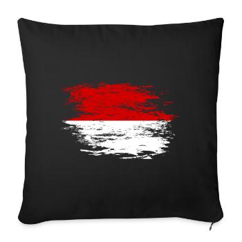 Drapeau indonésien utilisé - Housse de coussin décorative 45 x 45 cm - noir - Devant