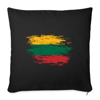 Lithuania flag used - Sofa pillowcase 17,3'' x 17,3'' (45 x 45 cm) - black - Front