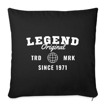 Année de naissance Légende depuis 1971 - Housse de coussin décorative 45 x 45 cm - noir - Devant