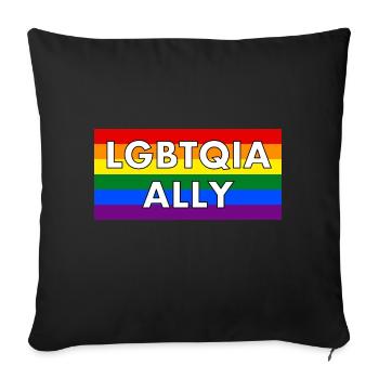 LGBTQIA ally - Sofa pillowcase 17,3'' x 17,3'' (45 x 45 cm) - black - Front